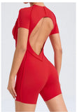 Short Jumpsuit Gym Clothes For Women Sportswear Fitness Overalls Backless Scrunch Booty Yoga Suit Sports Set Outfit