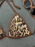 With Shorts Leopard Sequins Bikini Women Swimwear Female Swimsuit Three-pieces Bikini Set Bather Bathing Suit Swim Beachwear