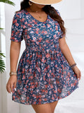 VigoJany 2026 Print Plus Size Tankini Swimwear Women Large V Neck Tied Curvy Dress Swimsuit Lady Big Beach 2 Piece Bathing Suit