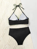 Sexy High Waist Bikini 2026 Women Halter Swimwear Female Swimsuit Solid Bathers Swimming Bathing Swim Suit Summer Beachwear