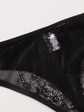 2 pairs of solid colored lace underwear with sexy hollow out fun triangle pants suitable for special occasions C901