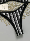 Crochet Striped Brazilian Bikini Women Swimsuit Female Swimwear Two-pieces Bikini Set High Leg Cut Bather Bathing Suit Swim Lady