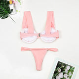 3 Pieces Women's Sexy Bikini Set 2025 New Swimwear Long Dress Cover up Female Beachwear Bathing Suit Summer Swimming Outfit