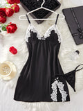Light Purple Women Nightdress Sexy Lace Bow Lingerie Adult Dress Babydoll Sex Sleepdress Underwear Sets Ladies Erotic Outfits