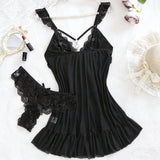 2026 New Red Sexy Lingerie Set Women Deep V Slip Dress Thong Erotic Bra Panty Sets Lace Nightdress Soft Nightgown wedding Pijama