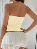 Spring Summer Women's Top Basic Bow Crop Top Lady Sweet Casual Tank Top Vacation Beach Dress up Korean Blouse Female Clothes