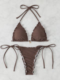 Sexy Triangle Micro Bikini 2026 Women Swimsuit Two-pieces Swimwear for Female Beach Wear Lace Up Bikinis Sets Thong Bathing Suit