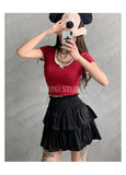 Cake Skirt White Fluffy High Waisted Girlish Style Short Half Skirt Black Ballet Skirt Fashion Sweet Korean Women 2026 New 55OK