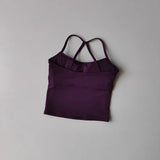 Women's Slim Fit Nude Sports Bra Yoga Fitness Vest Skin Friendly Pilates Top Beautiful Back Design Suspension Yoga Fitness Top