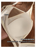 Sexy Deep V Rabbit Ear Bra, Wireless Invisible Summer Bra for Women, Thin Breathable Comfort Bralette Small Chest No Underwire