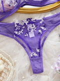 Womens Embroidered Bralette Lingerie And Panty Set Floral Design Soft Stretch Fabric Comfortable Everyday Underwear