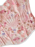 European and American waist cinching jacquard court corset abdominal and chest support tight fitting shapewear bone suit summer
