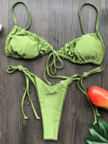 Sexy Ruffle Frilled Micro Thong Bikini 2025 Women Swimwear Female Swimsuit Two-pieces Bikini set String Bather Bathing Suit Swim