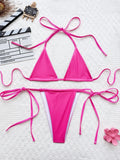 Extreme Mini Micro Thong Bikini PU Leather String Bikini Women Swimwear Female Swimsuit Two-pieces Bikini Set Bathing Suit Swim