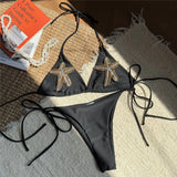 Rhinestone Starfish White Swimwear Halter String Triangle Micro Bikini Thong Sexy Swimsuit Women Bikinis Sets Mujer 2026 Bather