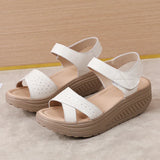 Women Comfortable Sandals Wedges Platform Ankle Strap Casual Orthotic Walking Sandals Orthopedic Arch Support 5cm heel