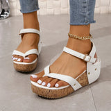 Chunky Platform Clip-Toe Sandals for Women Summer Rivet High Heel Sandal for Ladies Fashion Outdoor Anti-Slip Sandalias Mujer