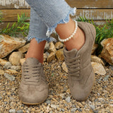 Comfortable Soft Sole Sneakers Women Plus Size 42 Faux Suede Lace Up Casual Shoes Woman 2026 Autumn Non Slip Sport Flats Female