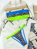 2026 New Sexy Bikini Bandeau Women Push Up Swimwear Swimsuit Leopard Patchwork Drawstring Knotted Beach Bikinis Set Bathing Suit