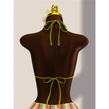 Striped Colorful Halter Cut Out One Piece Swimsuit Women Swimwear Female Monokini High Leg Cut Bather Bathing Suit Swim V8304