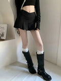 2024 Autumn Cute Aesthetic Y2k Micro Skirts High Waist Harajuku Streetwear Mini Skirt Sexy A-line V Waist Design Pleated Skirts