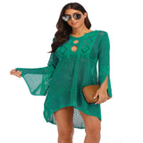Sexy Cover Up Bikini Women Swimsuit Cover-up Beach Bathing Suit Beach Wear Knitting Swimwear Mesh Beach Dress Tunic Robe