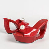 New Summer Fashion Design Peep Toe Beaded Slippers Platform Sandals Women Hollow Heels Female Shoes Zapatos Mujer