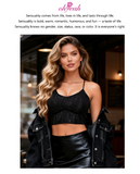 Black Rhinestone Camisole for Women Sexy Slim Fit Seamless Backless Short Top Night Out Clubwear