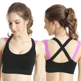 Sports Bra Women Patchwork Cross Back Straps Jogging Gym Crop Top Female Tops Fitness Yoga Shockproof Vest Sport Bras for Women
