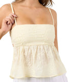 Women's Summer Fashion Slim Camisole Floral Jacquard Spaghetti Strap Back Cutout Tank Tops Streetwear