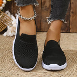 Lightweight Soft Sole Women Casual Shoes Summer Breathable Knit Slip On Sneakers Woman Anti Slip Comfort Walking Shoes Plus Size