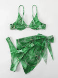 2026 Push Up 3 Pieces Bikini & Beach Slirt Swimsuit Women Strappy Swimwear Female Bathers Bathing Swimming Swim Suit Beachwear