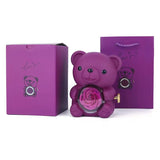 Teddy Bear Rose Gift Box, Jewelry Box with Hidden Space for Ring or Earrings,Jewellery Not Included,for Mother's Day,Anniversary