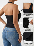 Summer Women's Halter Neck Tank Top Sleeveless Padded Crop Top Casual Vest Slim Fit Camisole for Daily Wear