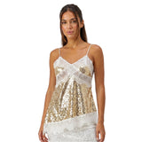 Women Camisoles Solid Color Lace Trim Sequins Spaghetti Strap Tank Tops Summer Fashion Sleeveless Vests Streetwear