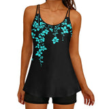 2026 Printed Tankini High Waist Strappy Swimsuit Women Two Pieces Swimwear Female Bathers Swimming Bathing Swimming Swim Suit