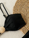 Strappy High Waist Bikinis 2026 Women Sexy Shell Swimsuit Solid Padded Swimwear Female Bathers Bathing Swimming Swim Suit
