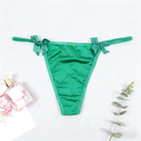 1pcs White Elegant Bow Sexy Women G-string Panties Low Rise Sexy Lingerie Metal Chain Lady Thongs Breathable Female Underwear