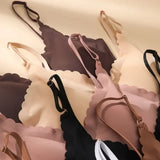 Seamless Ice Silk Ultra-Thin Breathable Bra Comfortable Breathable Underwear Women's Suspender Wavy Sexy Push-up Vest