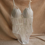 MOYISU Women's Sexy Lingerie Bodysuit Transparent Mesh Teddy Shapewear Figure Shaping Push Up Bra Strap Underwear Hot Trend UK