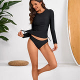 Long-sleeved Sunscreen Swimsuit European and American Split Surf Suit Cross-border Swimsuit Bikini Women's Bikini Wetsuit Set