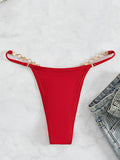 DEKA Diamond Bikini Set Crystal Necklace Halter Red Swimsuit Women Sequins Bathing Suit Stones Swimwear Glitter Push Up Monokini