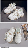 Women Platform Sneakers Autumn Trend Casual Flats Female Fashion Lace Up Thick Soled Comfortable Increase Vulcanized Shoes2024