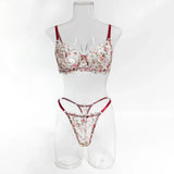 French retro lace underwear set sexy push-up bra erotic underwear