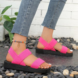 Slingback Style Summer Flat Sandals For Women Leisure Shoes Soft EVA Light Weight Elastic Back Strap Girl Beach Street Sandalias