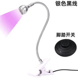 UV Nail Lamp, Foot Switch LED Linear Lamp, Gooseneck Flash Curing Lamp, Nail Drying Lamp with Desktop Clamp