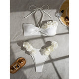 2025 Sexy 3D Flowers Halter Brazilian Bikini Women Swimwear Female Swimsuit Two-pieces Bikini set Bather Bathing Suit Swim K5236