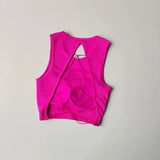 Women's Sexy Threaded Cross Hollow Back Yoga Exercise Fitness Vest Integrated Sports Training Bra Vest for Fitness And Yoga
