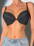 Women's Sexy Minimalist And Charmingand Lingerie Seductive Lace Patchwork Gathers Underwear Push Up Bra A2162
