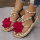 2026 NEW  Flower Wedge Sandals for Women Summer Fashion Platform Slippers Woman Lightweight Non Slip Beach